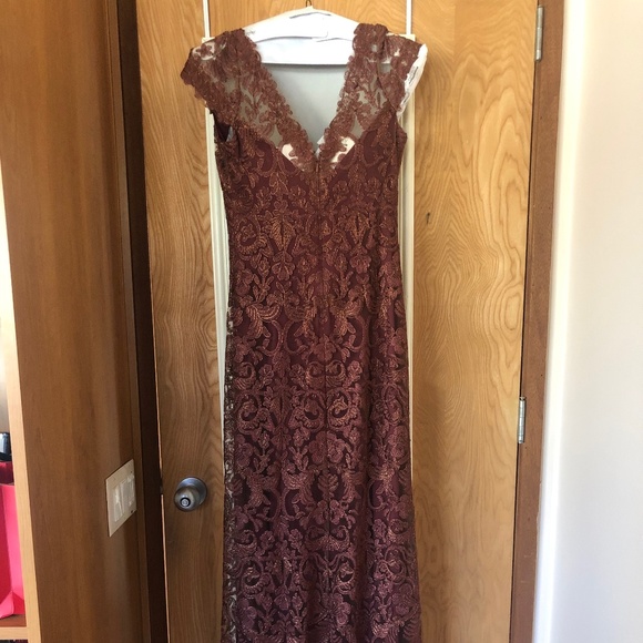 Tadashi Shoji "Rust" Evening Gown - Picture 2 of 8